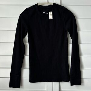 Aerie Classic Black Ribbed Top